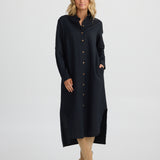 Castro Overshirt – Black Linen Cotton Blend