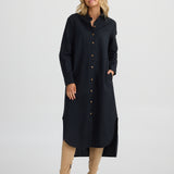 Castro Overshirt – Black Linen Cotton Blend