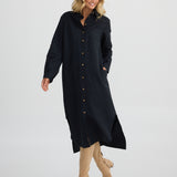 Castro Overshirt – Black Linen Cotton Blend