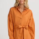 Patron Shirt Dress – Amber Linen Cotton Blend