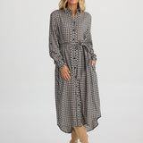 Cadiz Shirt Dress – Natural with Black Check