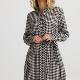 Cadiz Shirt Dress – Natural with Black Check