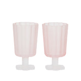 Pink Glass Goblet Set of 2