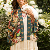 Stay Gold Pixie Duster Cropped Kimono w/ Rabbit, Bees