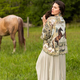 Born To Run Pixie Duster Crop Kimono w/ Wild Horse & Florals