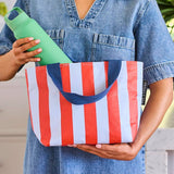 Mini Tote – Red Blue Stripe