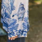 Let The Light In Pixie Duster Cropped Kimono w/ Delft Print