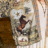 Born To Run Pixie Duster Crop Kimono w/ Wild Horse & Florals