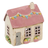 Village Pottery Garden Flags house Cream Tealight