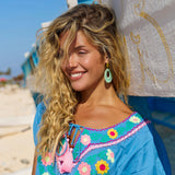 Sao Paulo Top Maui Aari Embroidery Blue (Pre Order)