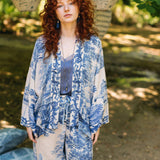 Let The Light In Pixie Duster Cropped Kimono w/ Delft Print