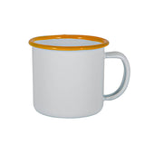 White Enamel Espresso Cup - 130ml - Yellow