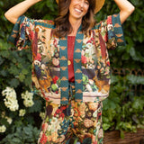 Stay Gold Pixie Duster Cropped Kimono w/ Rabbit, Bees